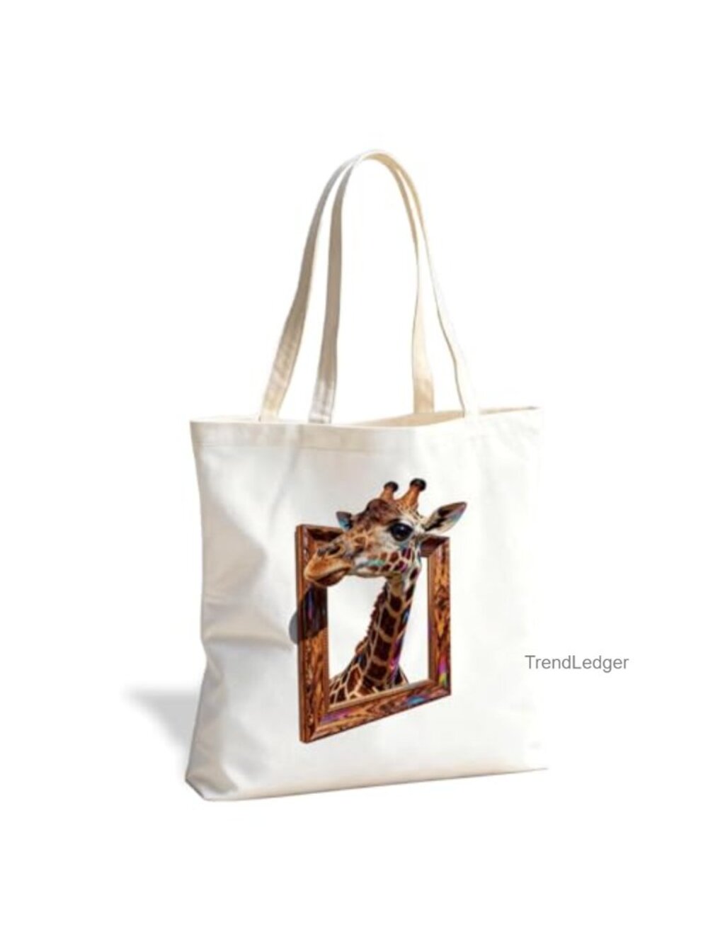 Animal Print Canvas Tote Bag Reusable Cotton Shopping Work Travel